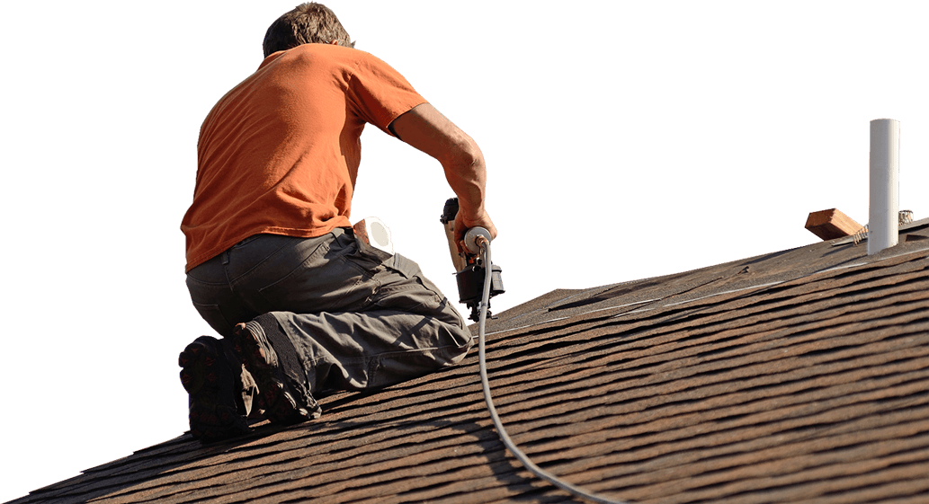 Roofer Installing Shingles