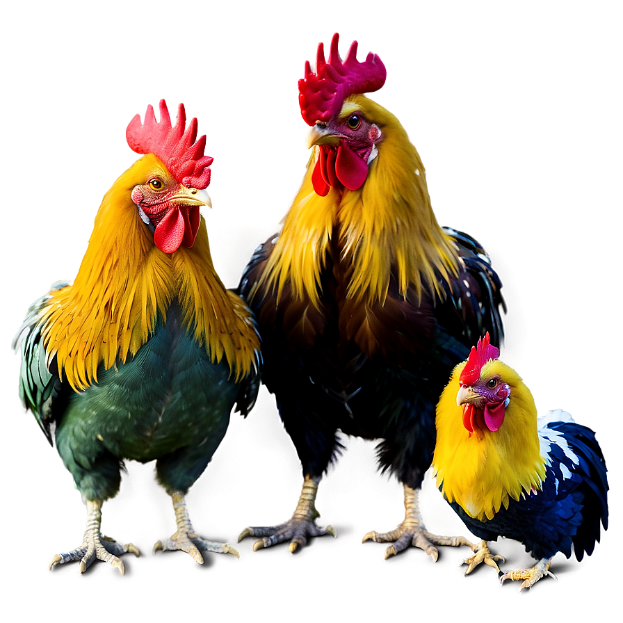 Rooster Family Portrait Png Kkw64