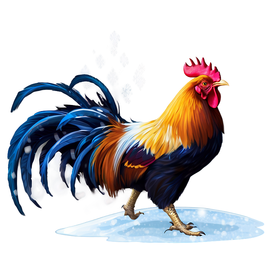 Rooster In Snow Scene Png 93