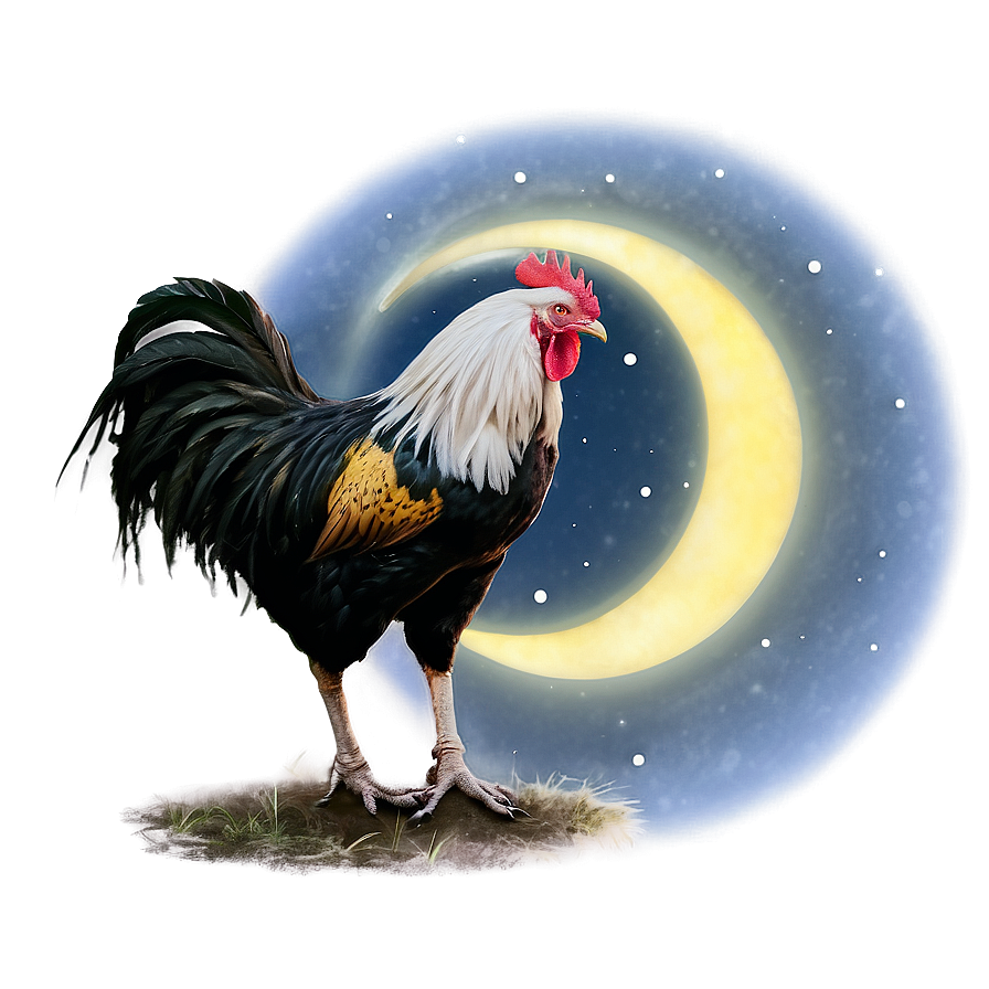 Rooster In The Moonlight Png Xiv