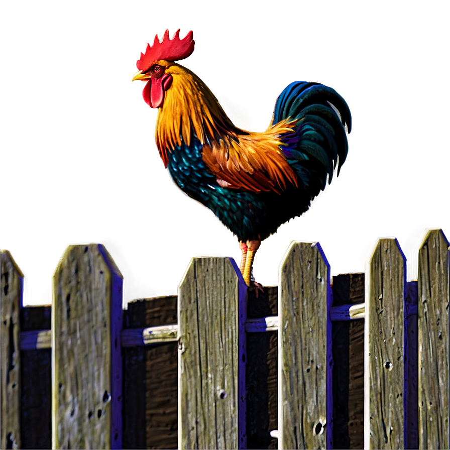 Rooster On Fence Post Png Qen