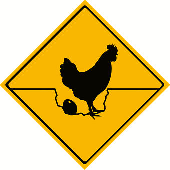 Rooster Warning Sign