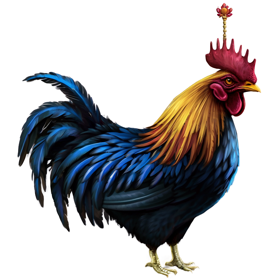 Rooster With Crowns Png Rop