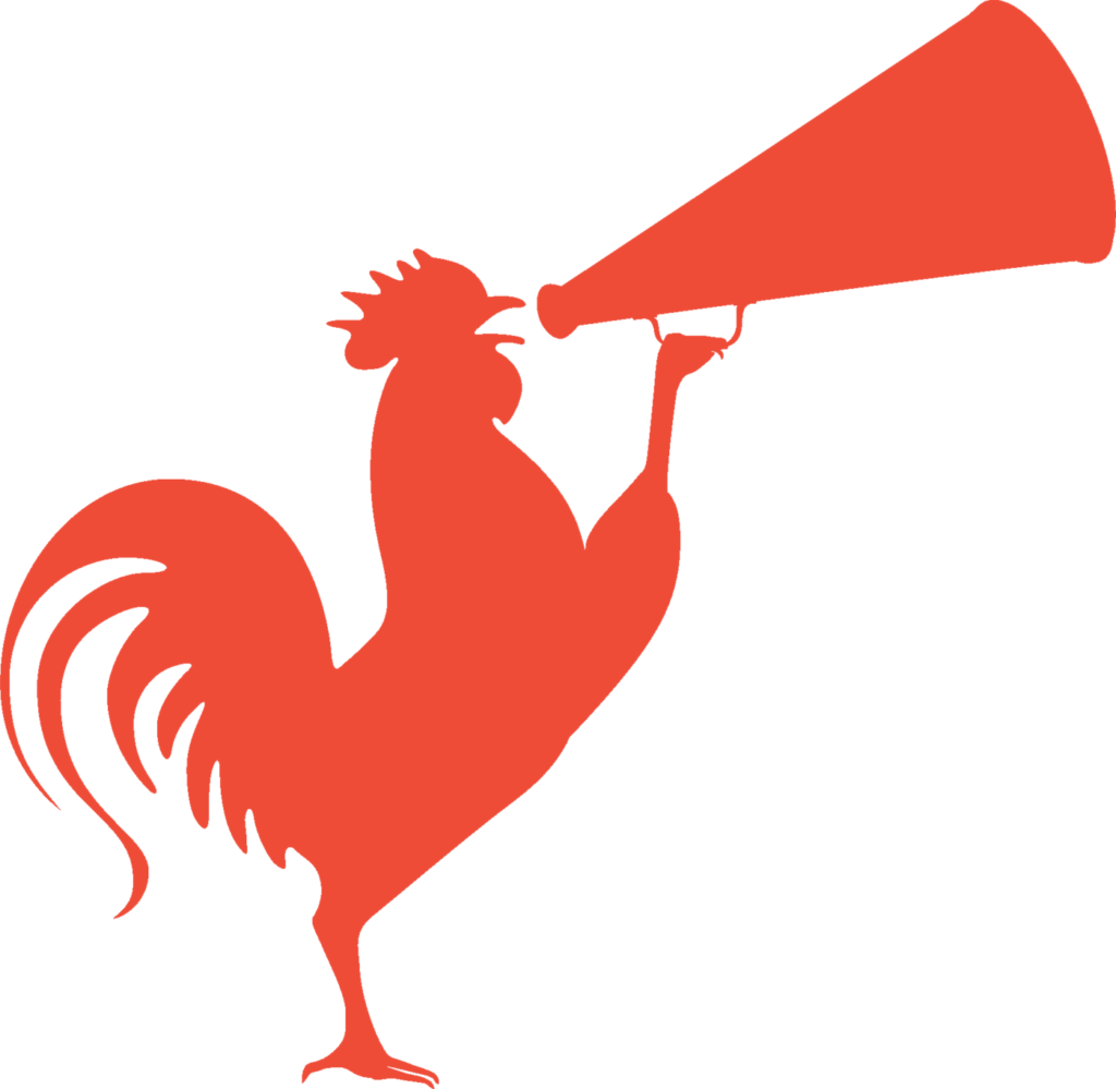 Rooster With Megaphone Silhouette