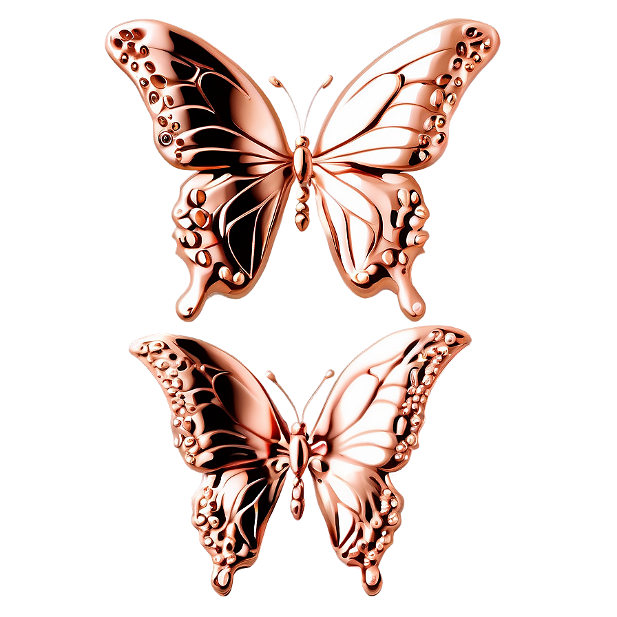 Rose Gold Butterfly Art Png 06282024