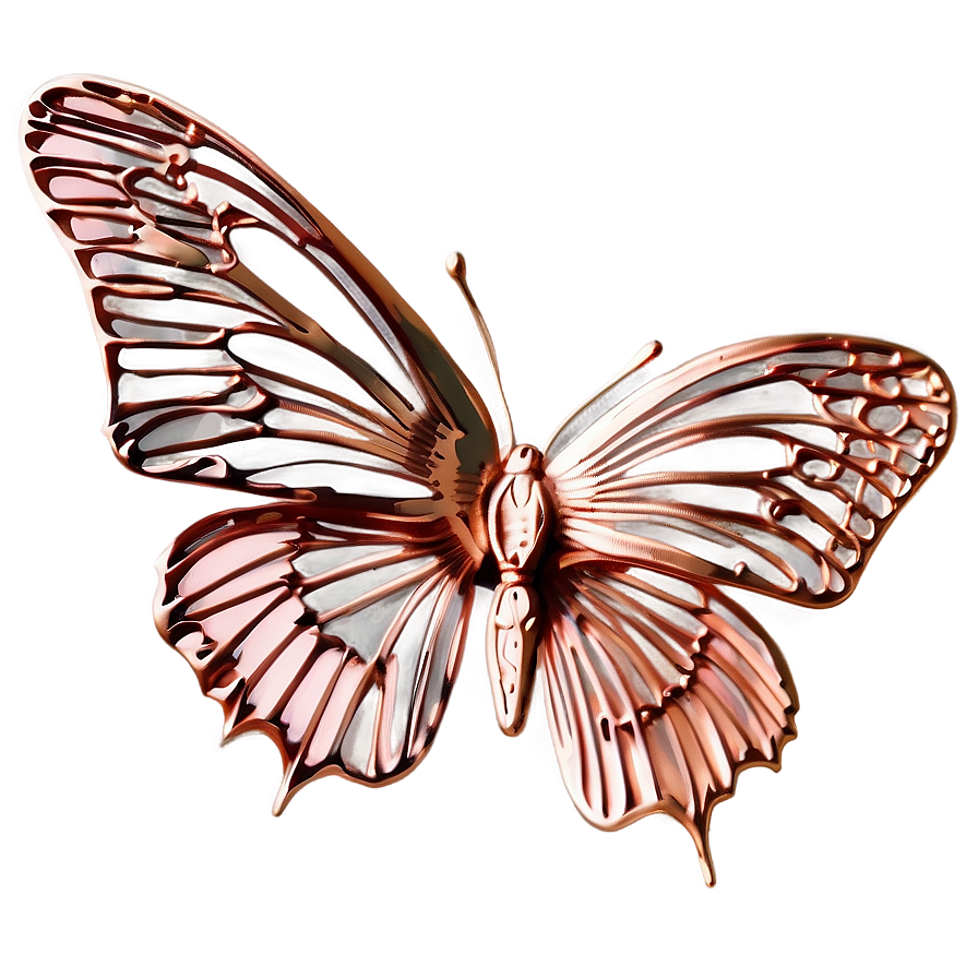 Rose Gold Butterfly Art Png 14