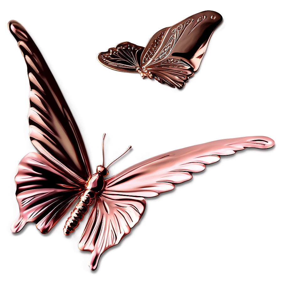 Rose Gold Butterfly Art Png Wpk