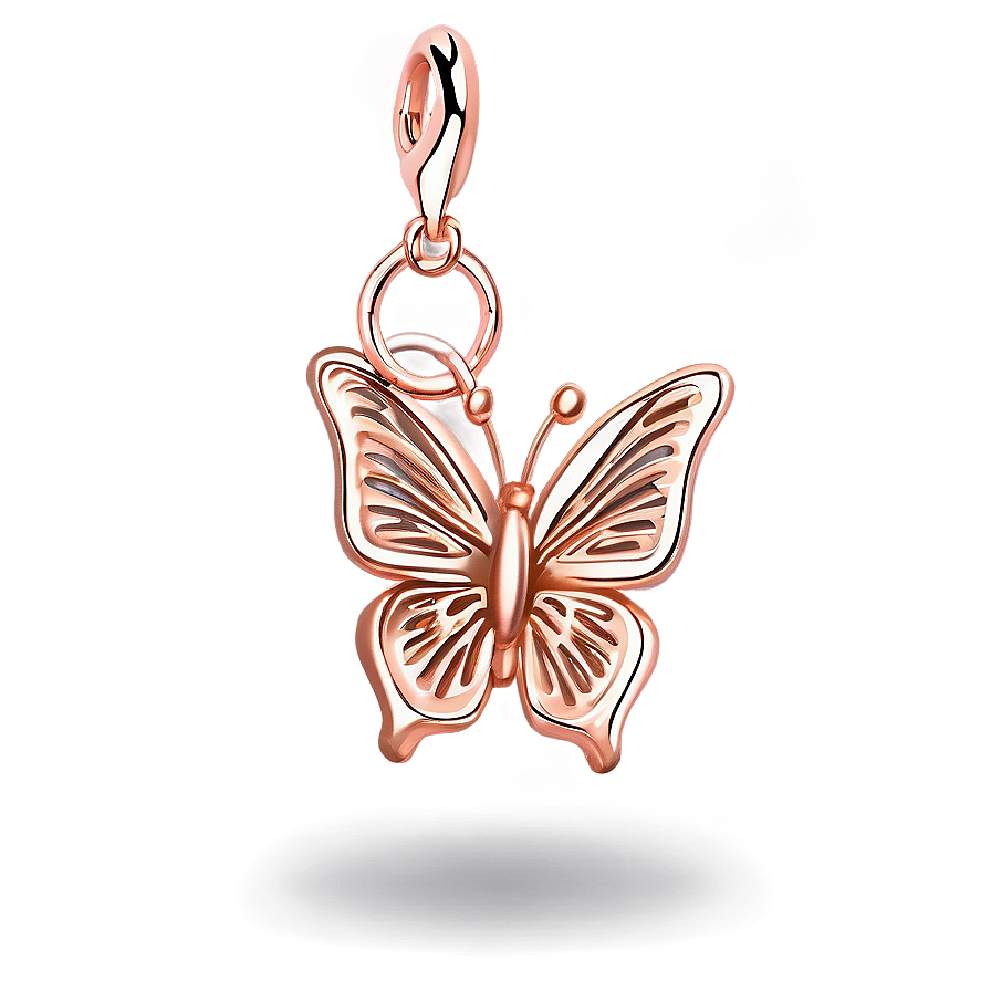 Rose Gold Butterfly Charm Png 06282024