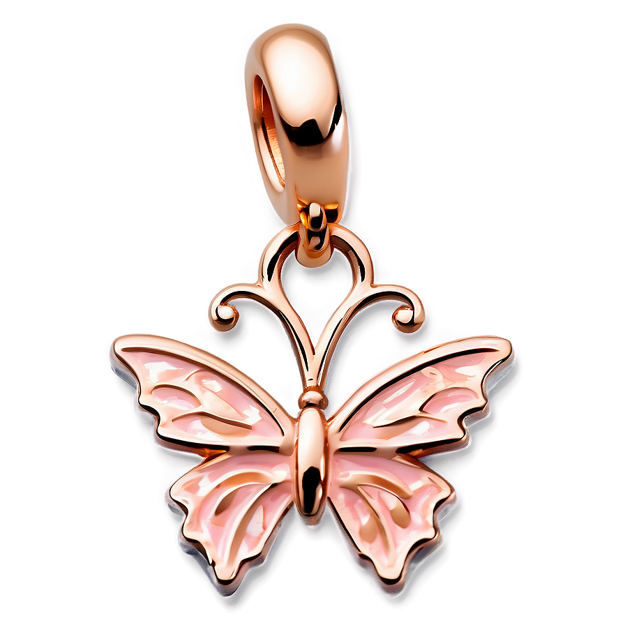 Rose Gold Butterfly Charm Png Gcg