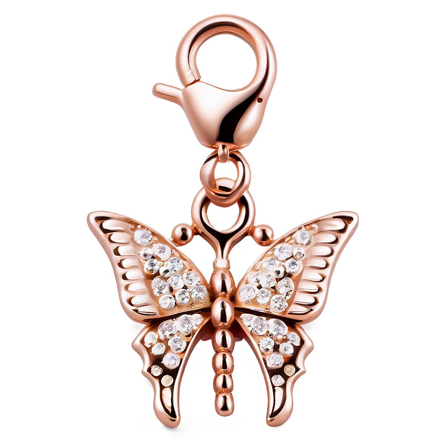 Rose Gold Butterfly Charm Png Tri83