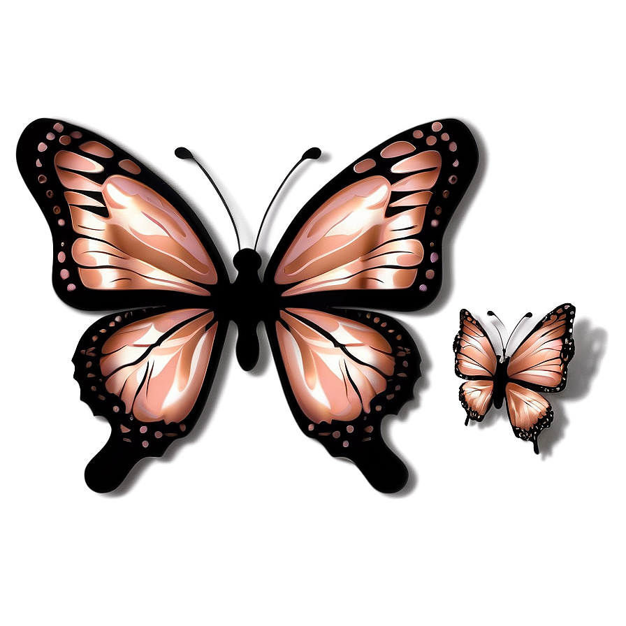 Rose Gold Butterfly Decor Png Rqp60