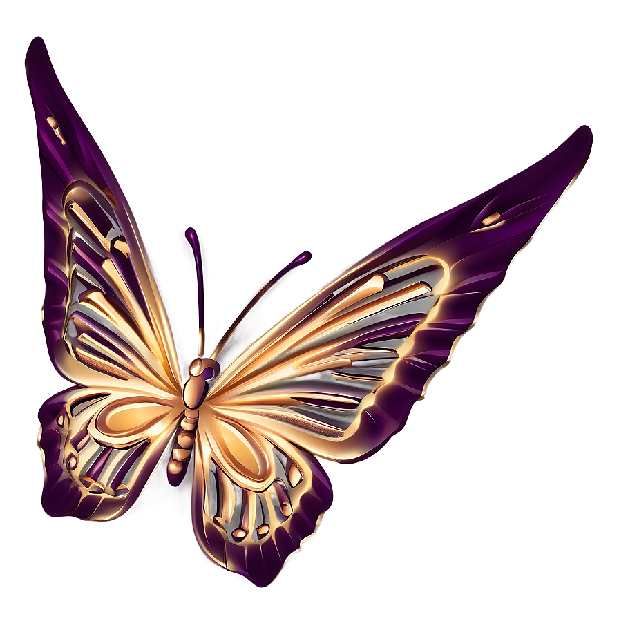 Rose Gold Butterfly Drawing Png 06282024