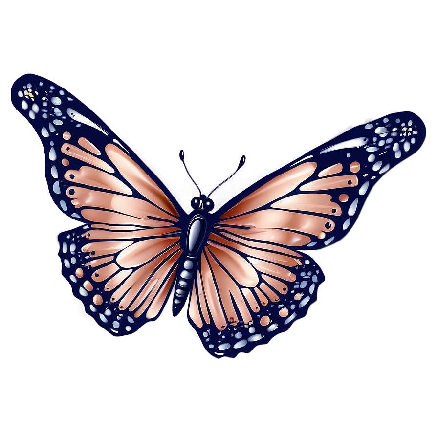 Rose Gold Butterfly Drawing Png 06282024