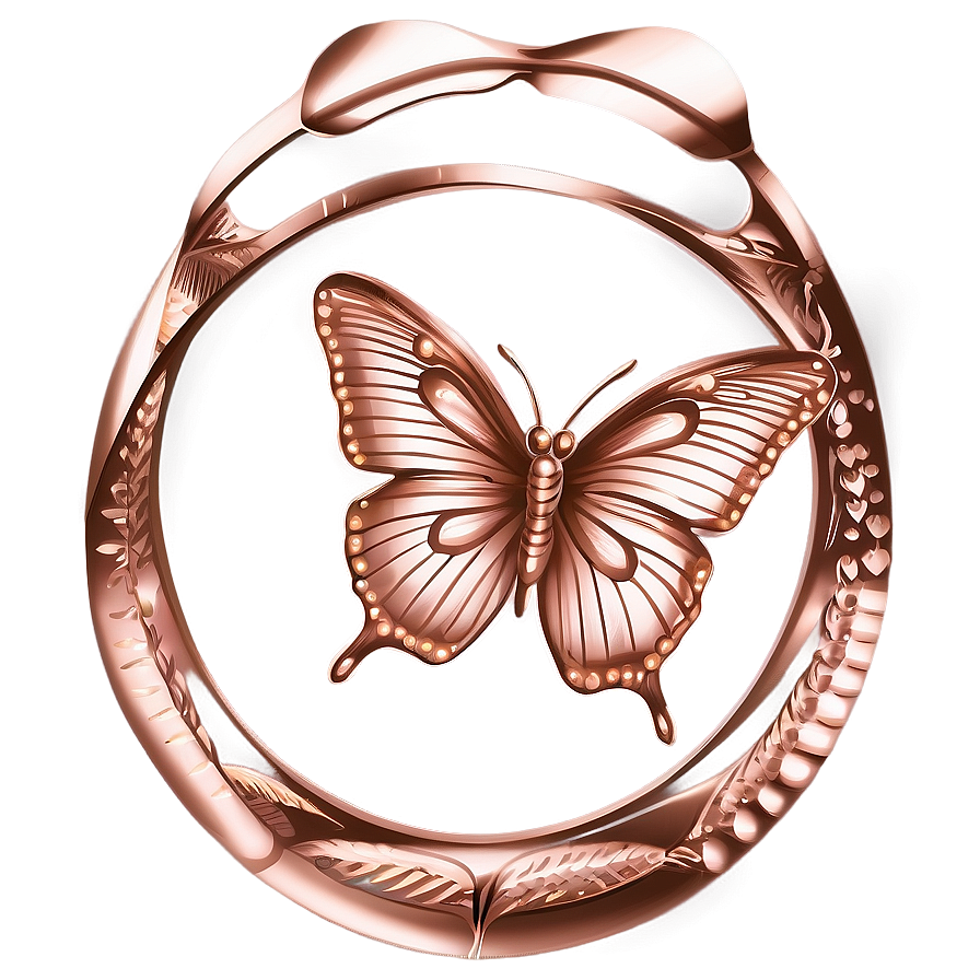 Rose Gold Butterfly Drawing Png 26