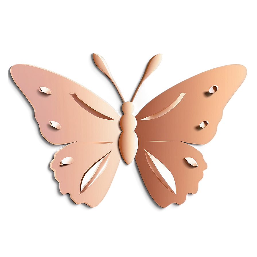 Rose Gold Butterfly Emblem Png 06282024