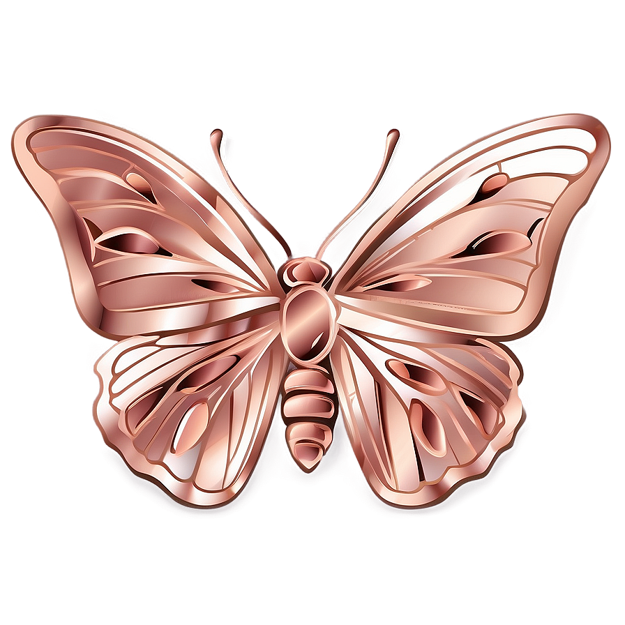 Rose Gold Butterfly Graphic Png Yws73