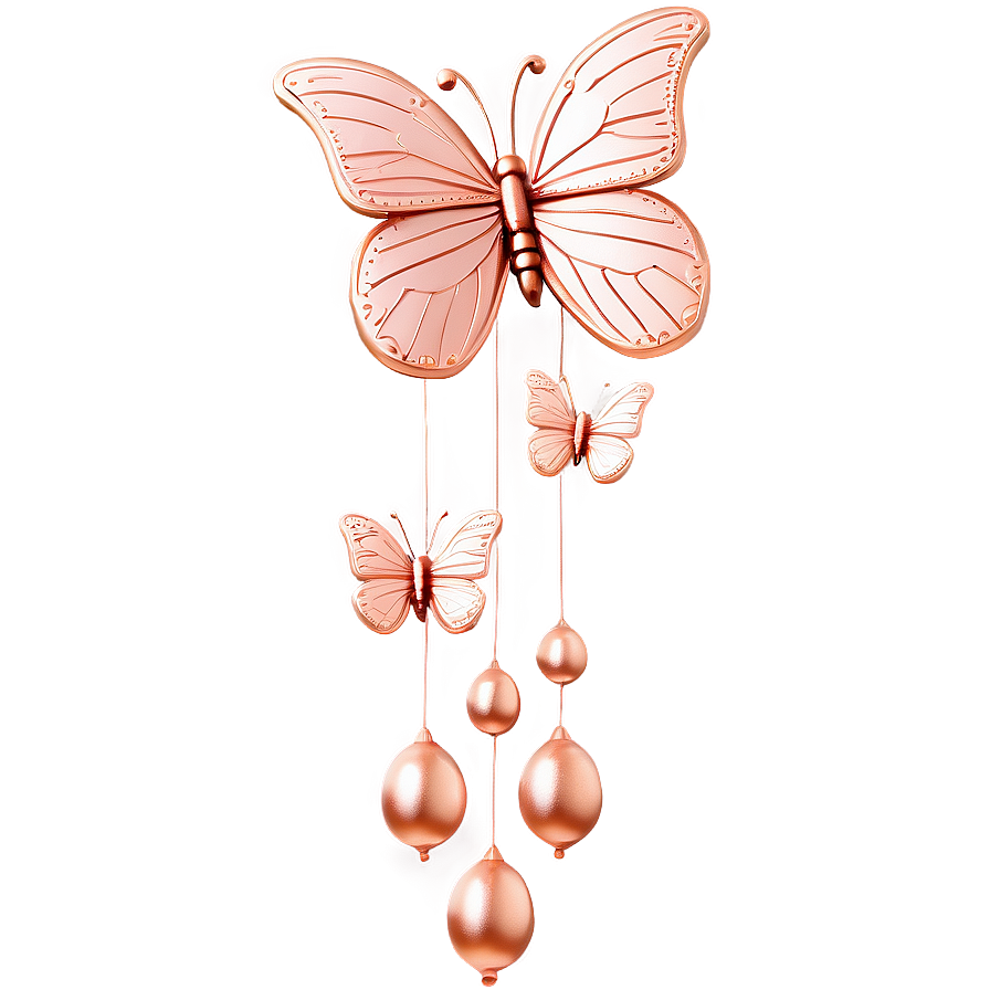 Rose Gold Butterfly Mobile Png 23