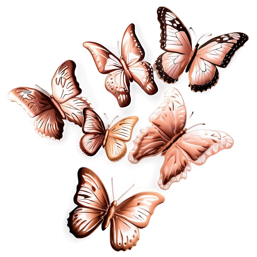 Rose Gold Butterfly Montage Png 06282024