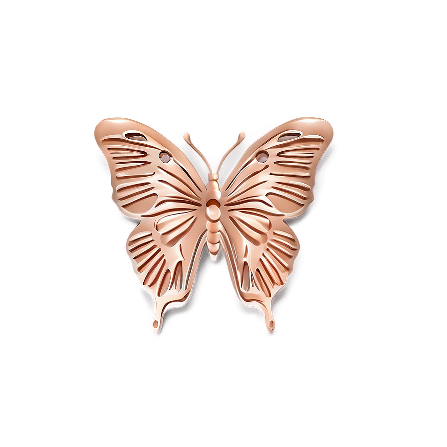 Rose Gold Butterfly Shape Png 06282024