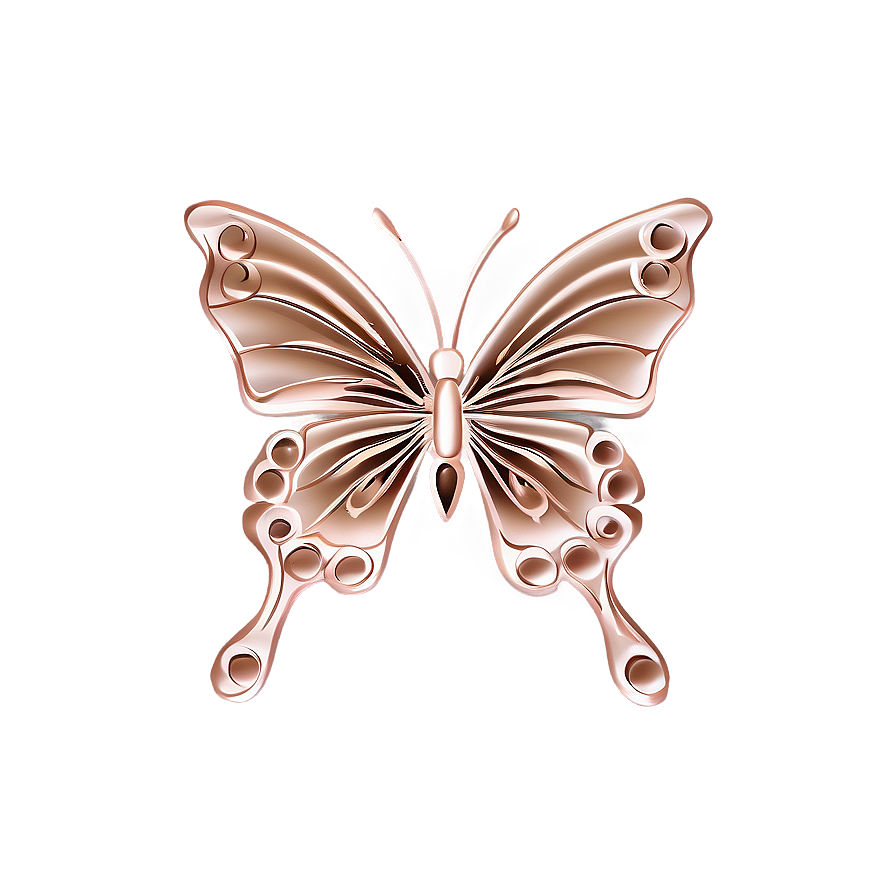 Rose Gold Butterfly Tattoo Design Png Bjf