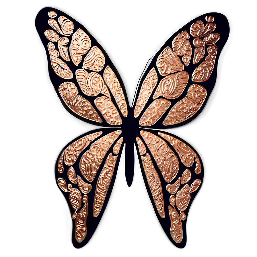 Rose Gold Butterfly Textile Png Dun56