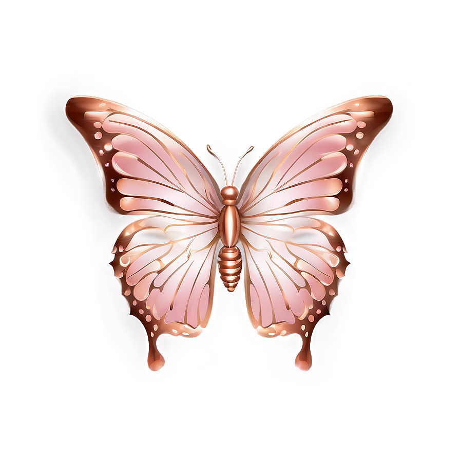 Rose Gold Butterfly Theme Png 06282024