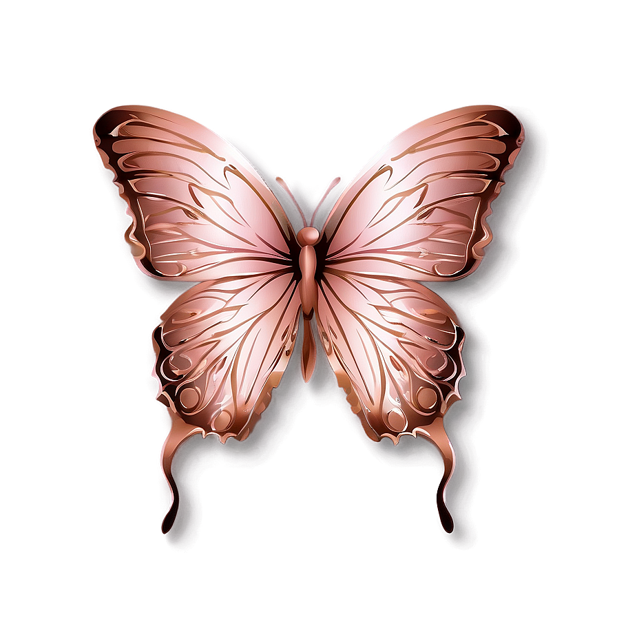 Rose Gold Butterfly Vector Png 5