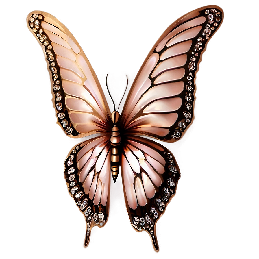 Rose Gold Butterfly Wing Png 06282024