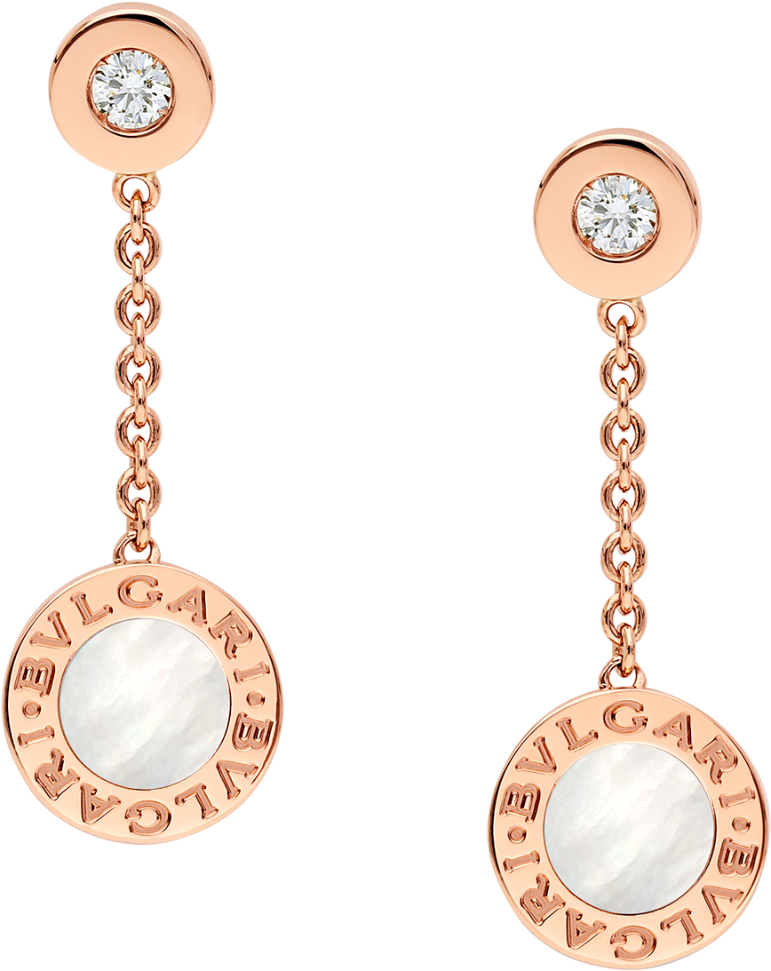 Rose Gold Diamond Chain Earrings Bvlgari