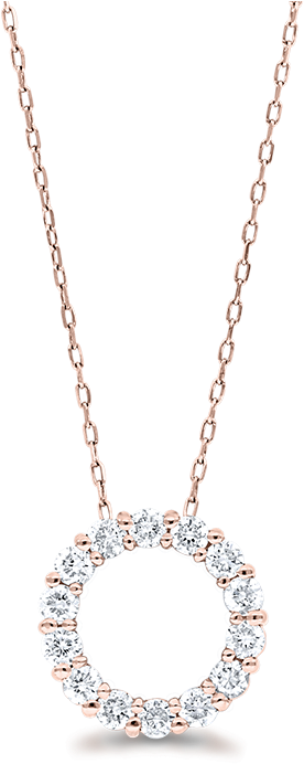 Rose Gold Diamond Circle Pendant Necklace