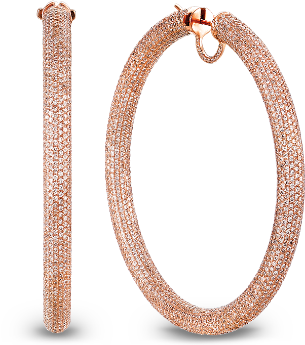 Rose Gold Diamond Hoop Earrings