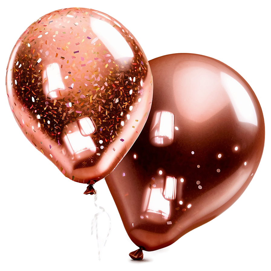 Rose Gold Glitter Birthday Balloons Png Blq