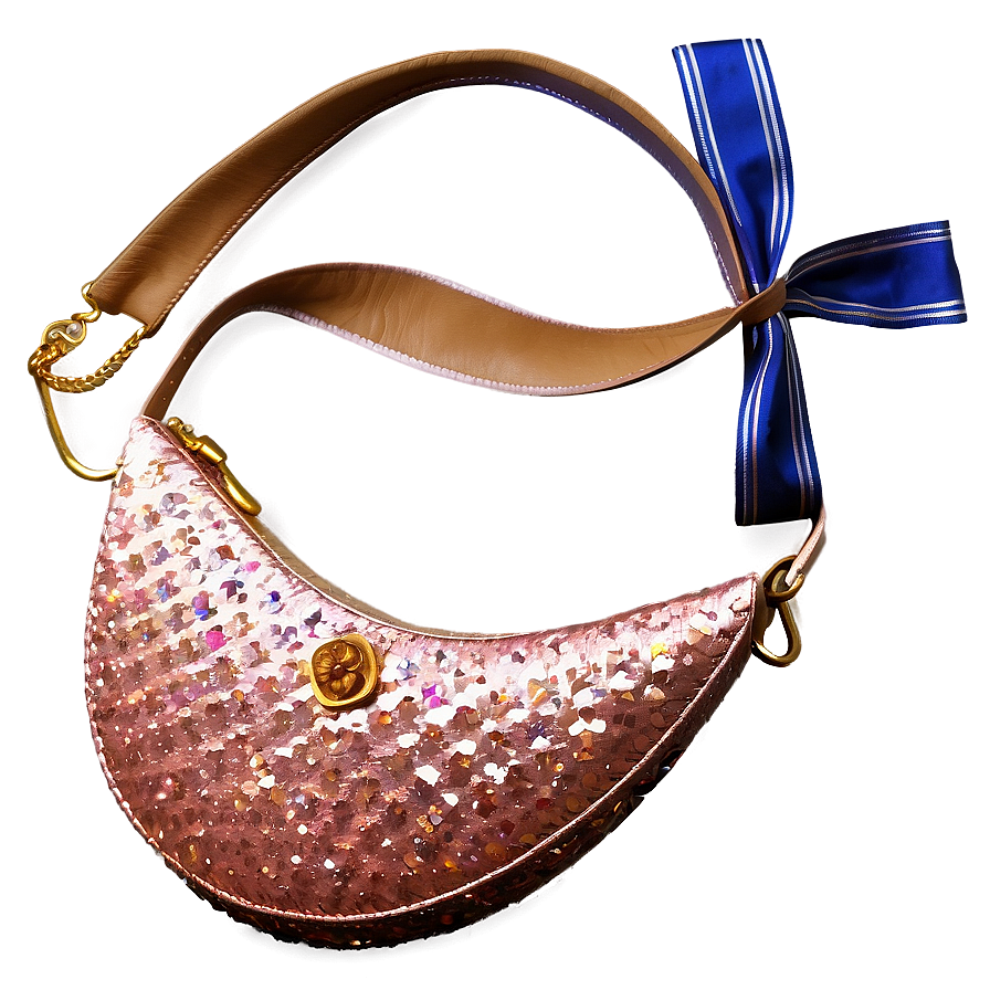 Rose Gold Glitter Handbag Png 06252024