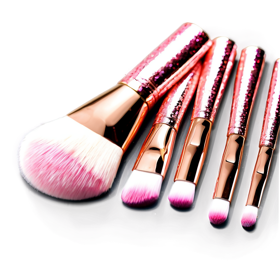 Rose Gold Glitter Makeup Brushes Png 87