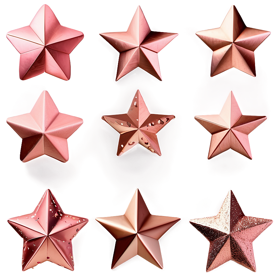 Rose Gold Glitter Stars Png 70