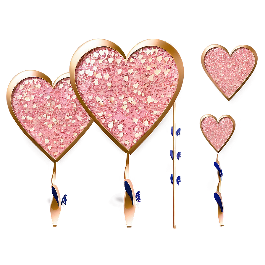 Rose Gold Glitter Valentine Hearts Png Xnk90