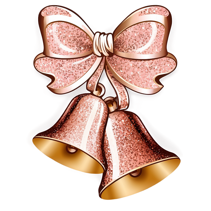 Rose Gold Glitter Wedding Bells Png 30