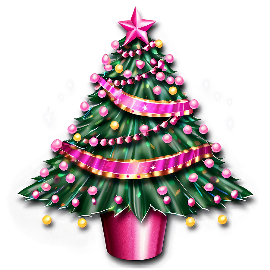 Rose Pink Christmas Tree Png 06122024