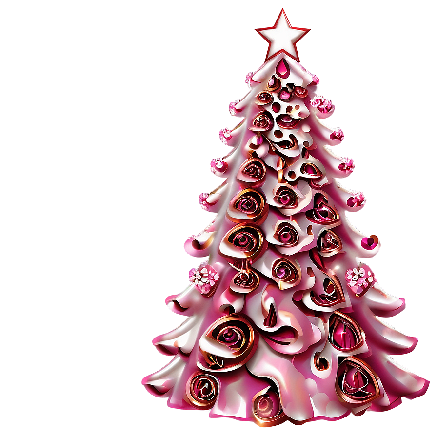 Rose Pink Christmas Tree Png 42