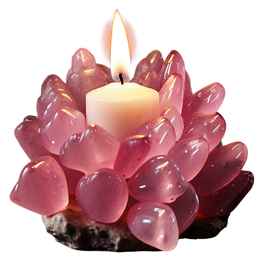 Rose Quartz Cluster Candlelight Png Rux