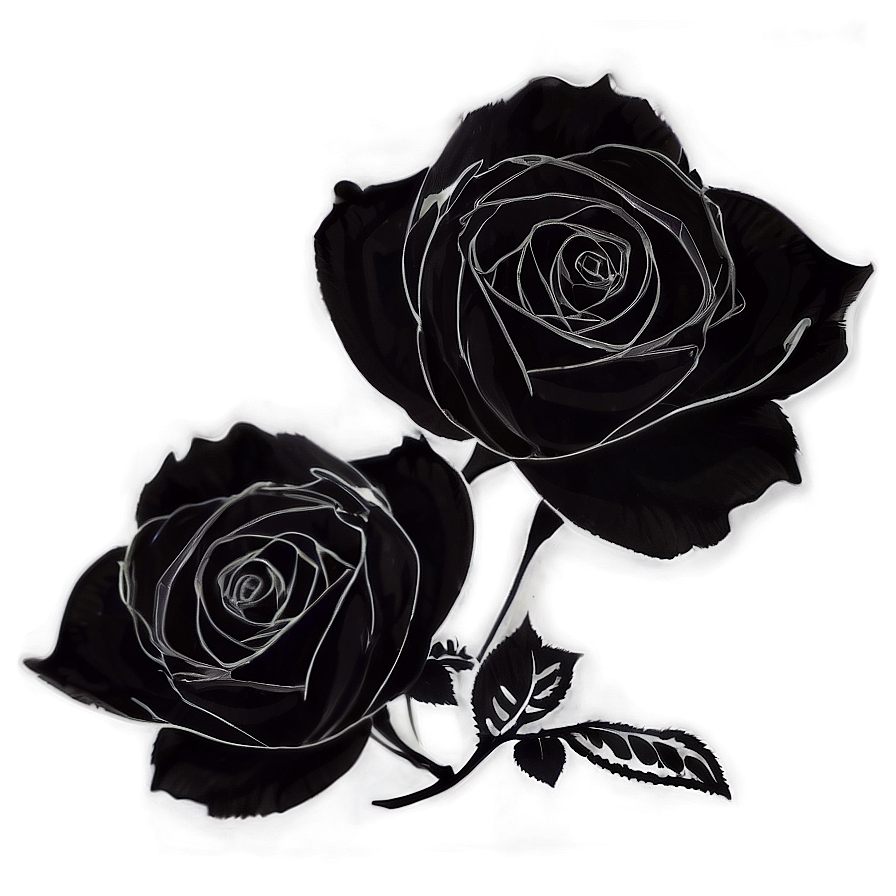 Rose Silhouette Black And White Png 51