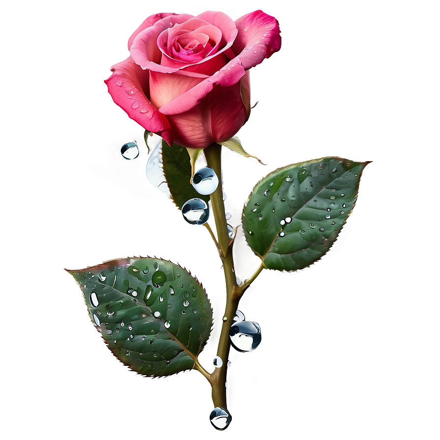 Rose With Dewdrops Png 93