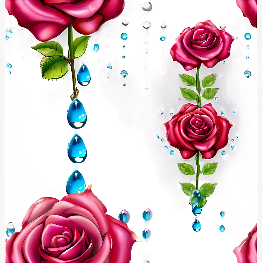 Roses And Dewdrops Png Qab55