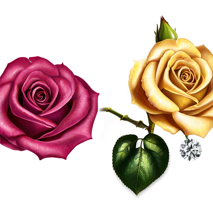 Roses And Diamonds Png 05042024