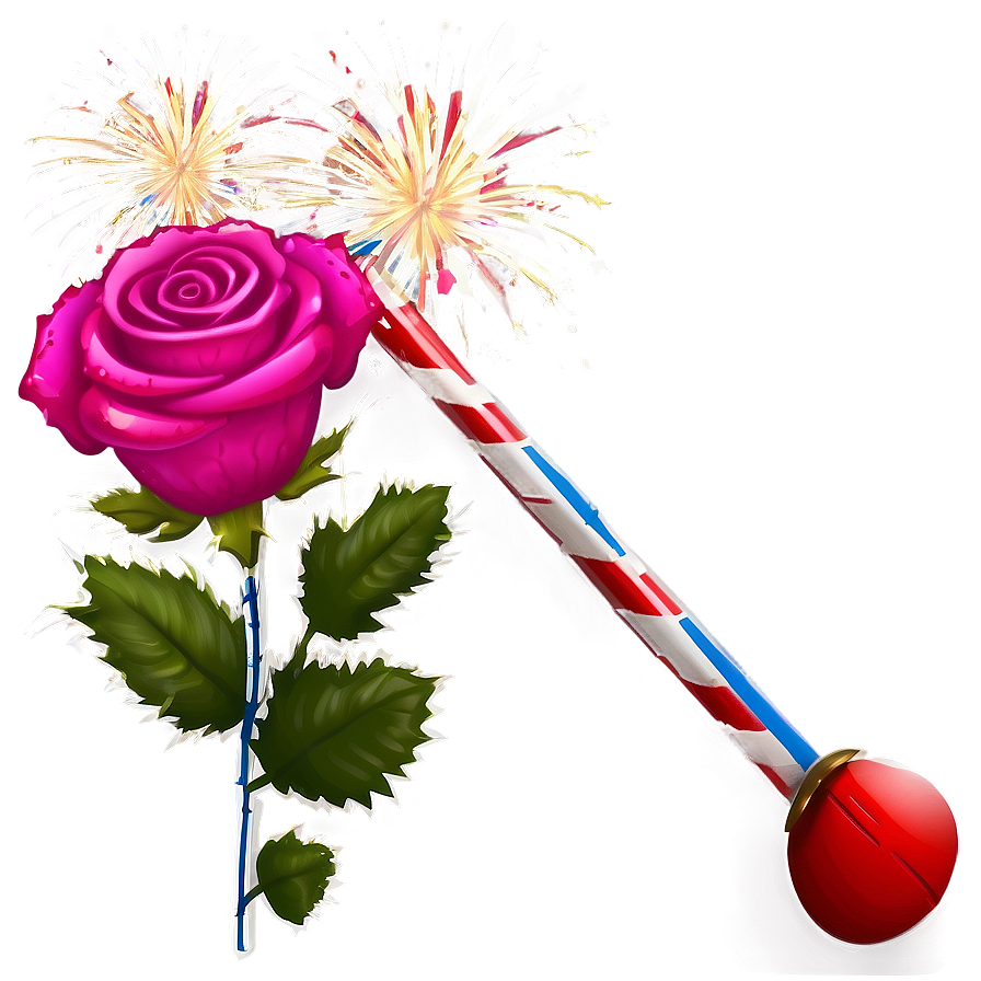 Roses And Fireworks Png 05042024