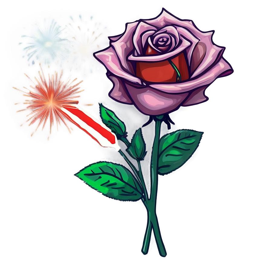 Roses And Fireworks Png Bbw