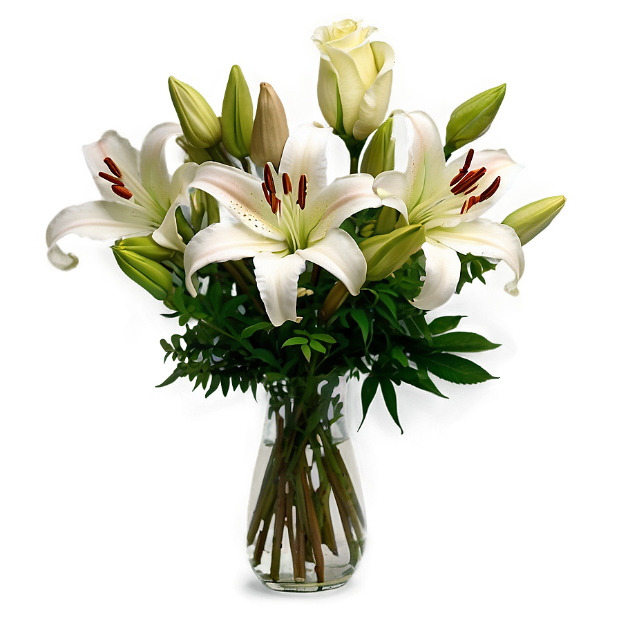 Roses And Lilies Bouquet Png 06212024