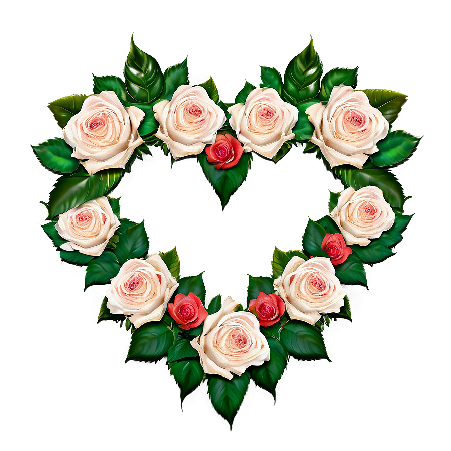 Roses Heart Wreath Png 21