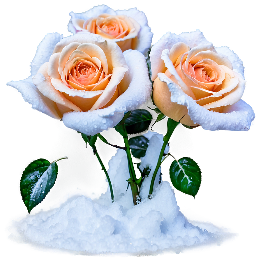 Roses In Snow Png Han