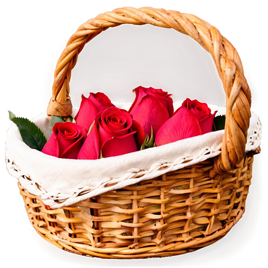 Roses Picnic Basket Png 30